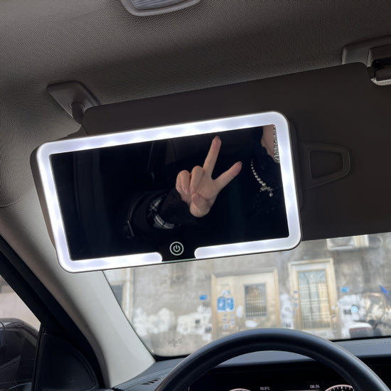 Adjustable LED Car Vanity Mirror with Sun Visor Clip