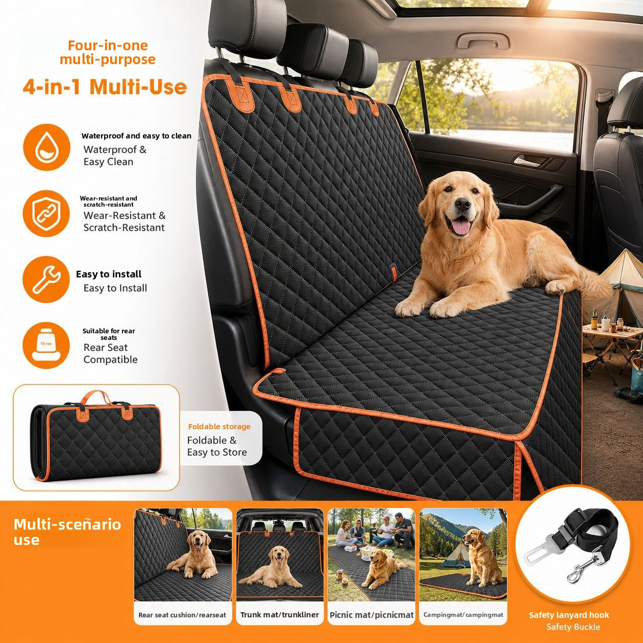 Waterproof Pet Car Seat Cover